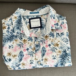 Denim & Flower Button Up Shirt